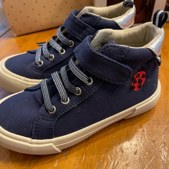 Joules Other - Joules Navy Kids High-Top Sneakers with Red Ladybug Accent size 10